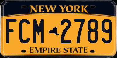 NY license plate FCM2789