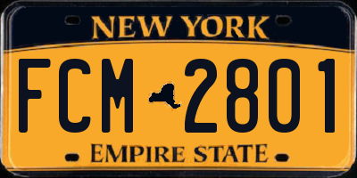NY license plate FCM2801