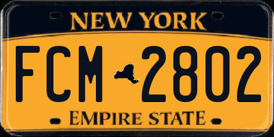 NY license plate FCM2802
