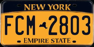 NY license plate FCM2803