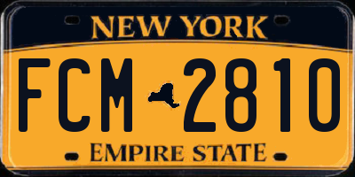 NY license plate FCM2810