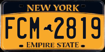 NY license plate FCM2819