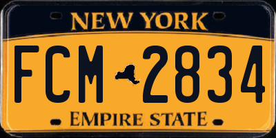 NY license plate FCM2834