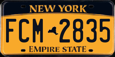 NY license plate FCM2835