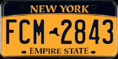 NY license plate FCM2843