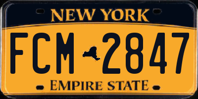 NY license plate FCM2847