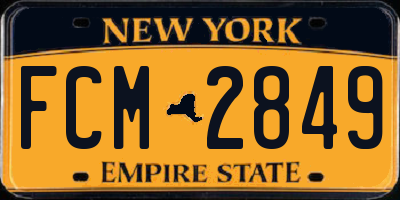 NY license plate FCM2849