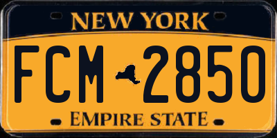 NY license plate FCM2850
