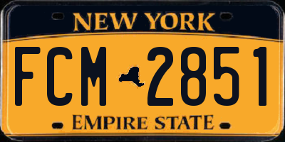 NY license plate FCM2851