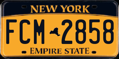 NY license plate FCM2858