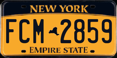 NY license plate FCM2859