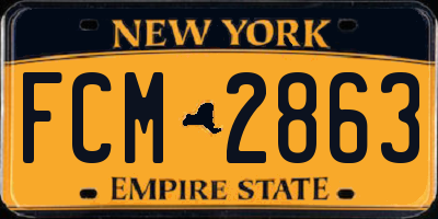 NY license plate FCM2863