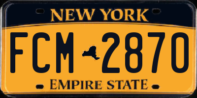 NY license plate FCM2870