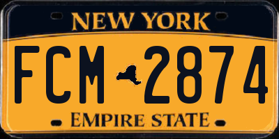 NY license plate FCM2874