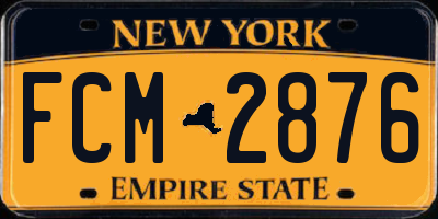 NY license plate FCM2876