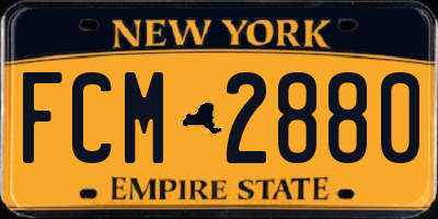NY license plate FCM2880