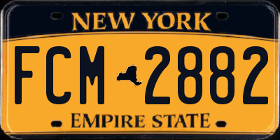 NY license plate FCM2882