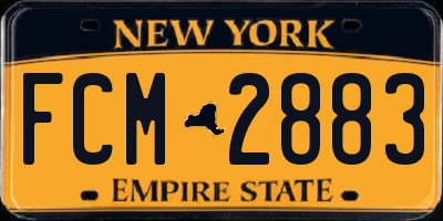 NY license plate FCM2883