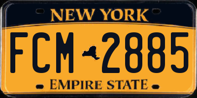 NY license plate FCM2885