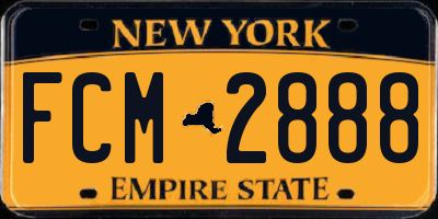 NY license plate FCM2888
