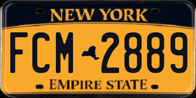 NY license plate FCM2889
