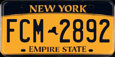 NY license plate FCM2892