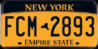 NY license plate FCM2893