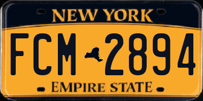 NY license plate FCM2894