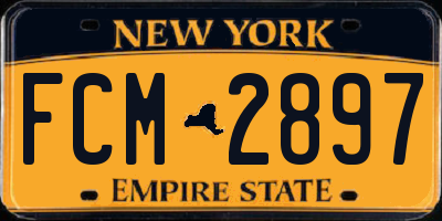 NY license plate FCM2897