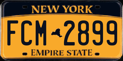 NY license plate FCM2899