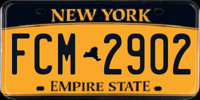 NY license plate FCM2902