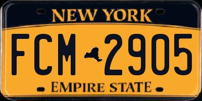 NY license plate FCM2905