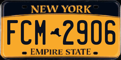 NY license plate FCM2906