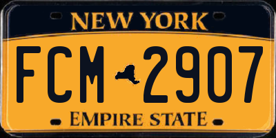 NY license plate FCM2907