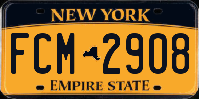 NY license plate FCM2908