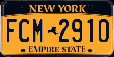 NY license plate FCM2910