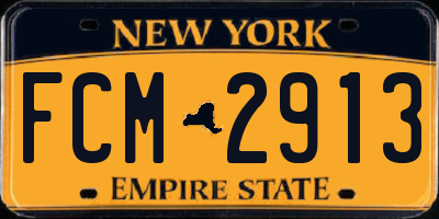 NY license plate FCM2913