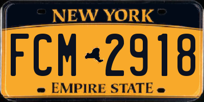 NY license plate FCM2918