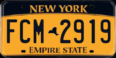 NY license plate FCM2919