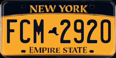 NY license plate FCM2920