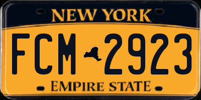 NY license plate FCM2923