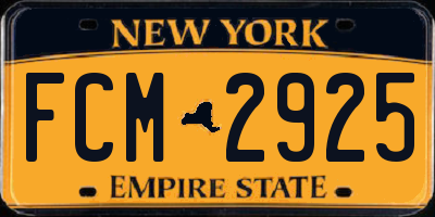 NY license plate FCM2925