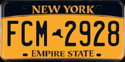 NY license plate FCM2928