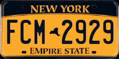 NY license plate FCM2929