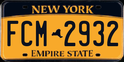 NY license plate FCM2932