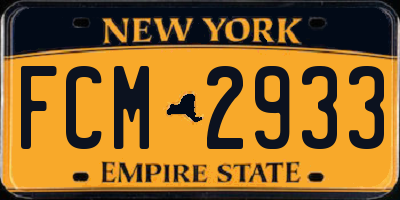 NY license plate FCM2933