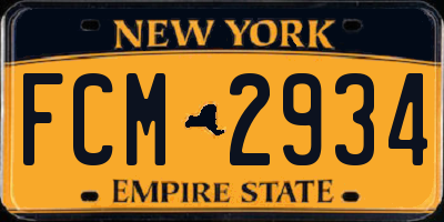 NY license plate FCM2934