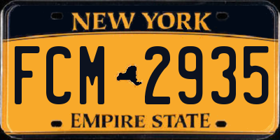 NY license plate FCM2935