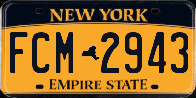 NY license plate FCM2943