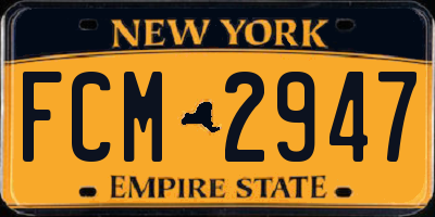 NY license plate FCM2947